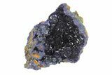 Sparkling Azurite Crystals with Fibrous Malachite - China #247735-1